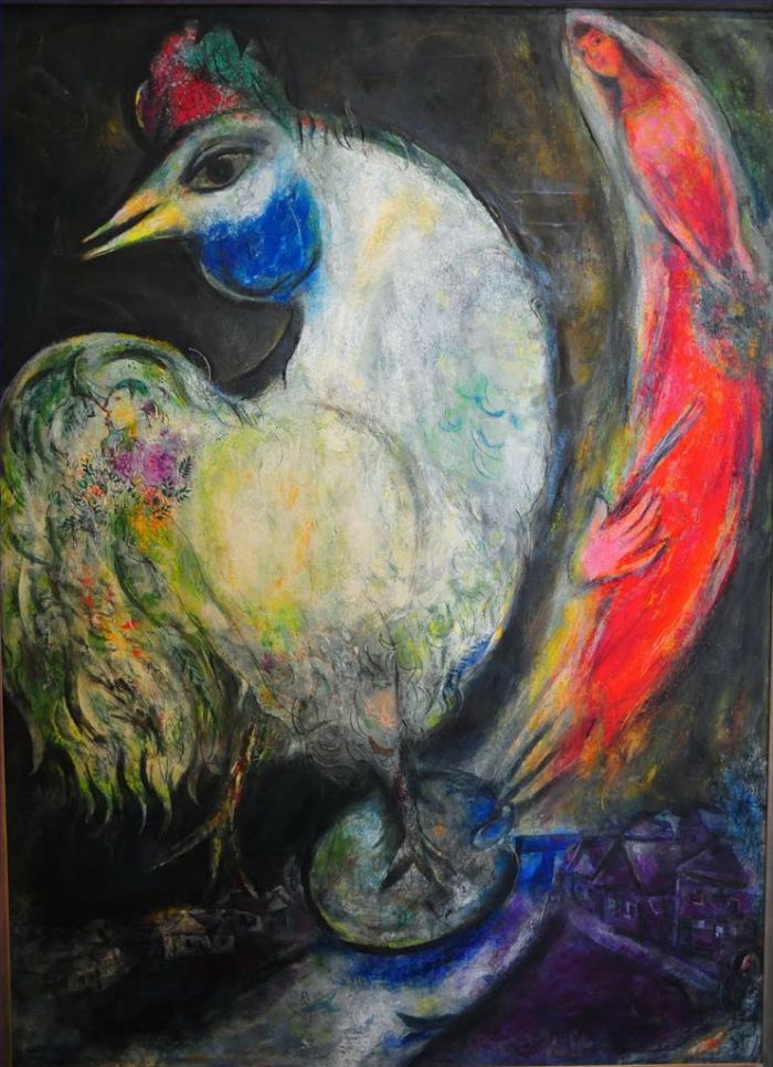 马克·夏加尔 当代各类绘画作品 -  《一只公鸡》