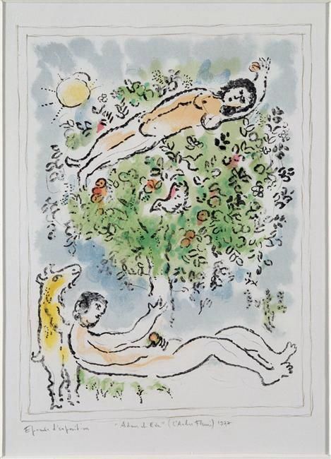 马克·夏加尔 当代各类绘画作品 -  《一棵开花的树》