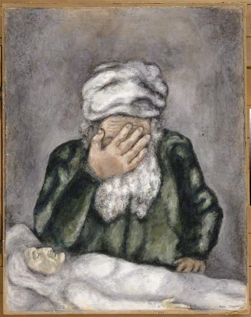 马克·夏加尔 当代各类绘画作品 -  《亚伯拉罕为撒拉哭泣》