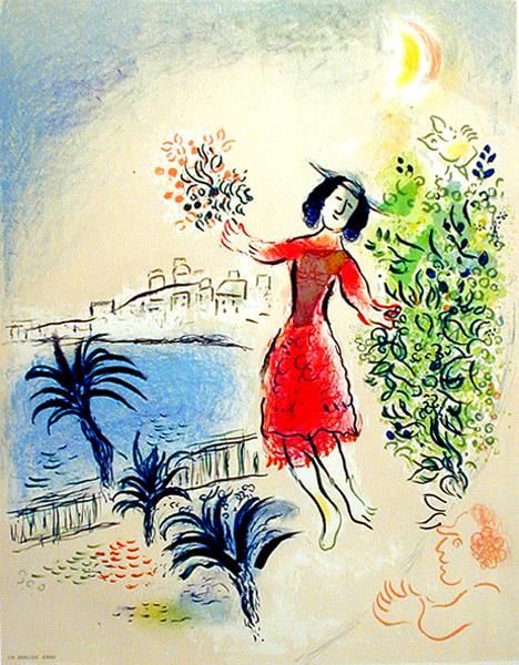 马克·夏加尔 当代各类绘画作品 -  《尼斯湾》