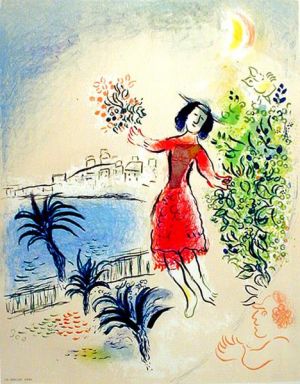 马克·夏加尔的当代艺术作品《尼斯湾》