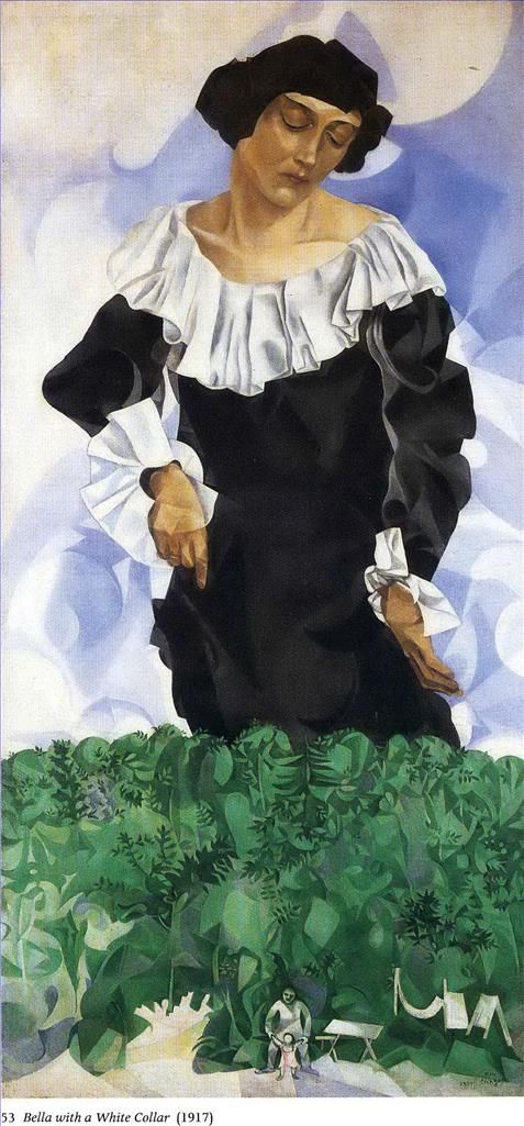 马克·夏加尔 当代各类绘画作品 -  《白领贝拉》