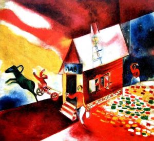 马克·夏加尔的当代艺术作品《着火的房子》