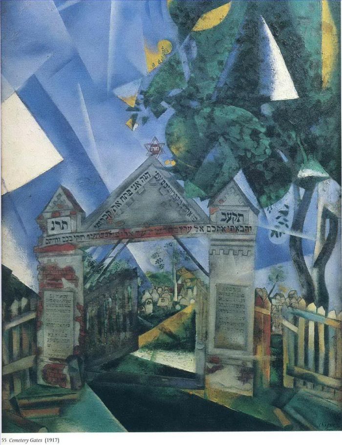 马克·夏加尔 当代各类绘画作品 -  《公墓大门》