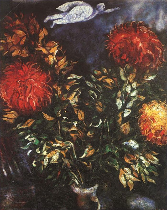 马克·夏加尔 当代各类绘画作品 -  《菊花》