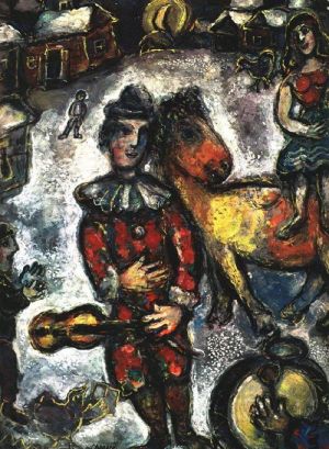 马克·夏加尔的当代艺术作品《村里的马戏团》