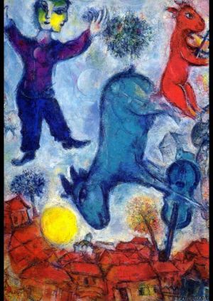 马克·夏加尔的当代艺术作品《维捷布斯克上空的奶牛》