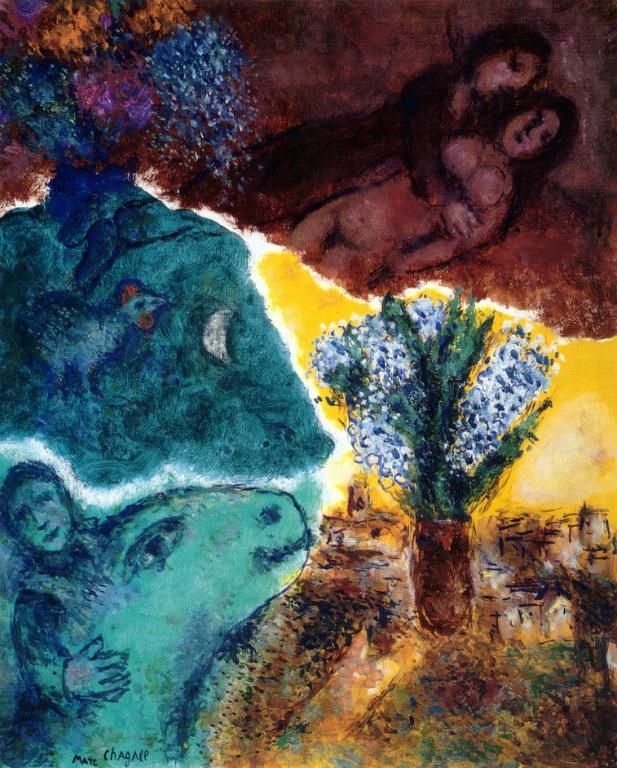 马克·夏加尔 当代各类绘画作品 -  《黎明》