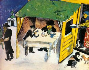 马克·夏加尔的当代艺术作品《节日,191,纸本水粉》