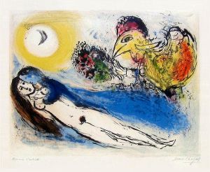 马克·夏加尔的当代艺术作品《早安巴黎石版画》