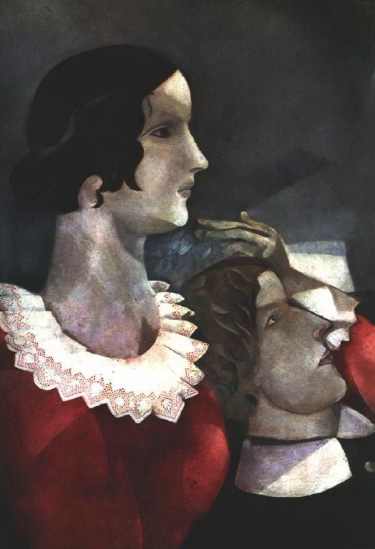 马克·夏加尔 当代各类绘画作品 -  《灰色恋人》