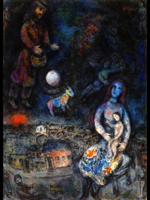 马克·夏加尔 当代各类绘画作品 -  《神圣家族》