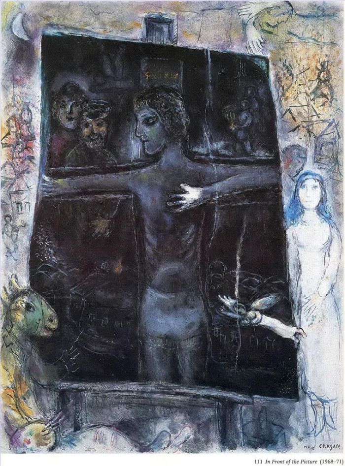 马克·夏加尔 当代各类绘画作品 -  《在图片前面》