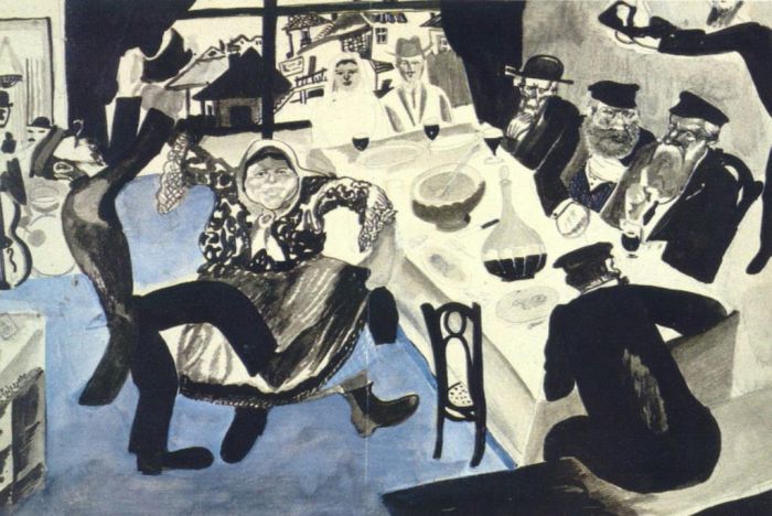 马克·夏加尔 当代各类绘画作品 -  《犹太婚礼》