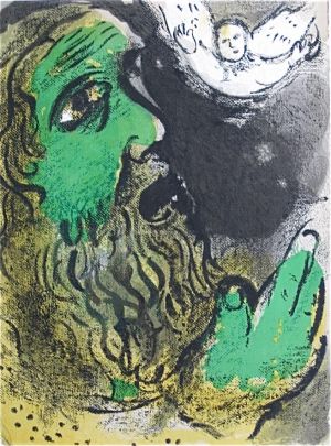 马克·夏加尔的当代艺术作品《约伯祈祷石版画》