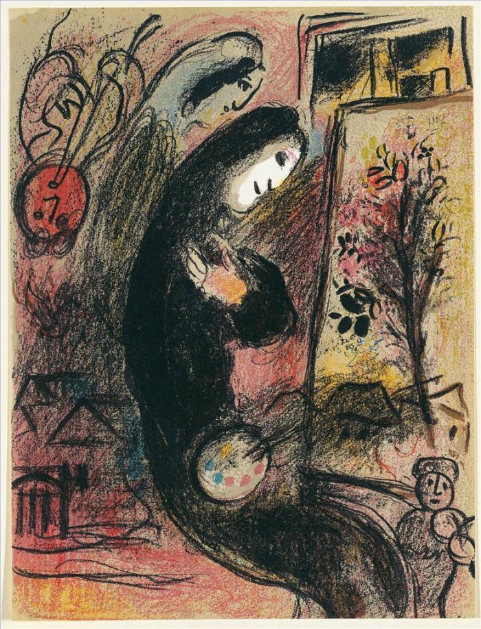 马克·夏加尔 当代各类绘画作品 -  《LInspire,1963》