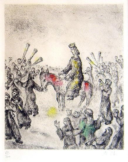 马克·夏加尔 当代各类绘画作品 -  《LOnction,Du,Roi,Salomon,手绘蚀刻》