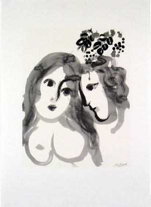 马克·夏加尔的当代艺术作品《《恋人》水墨纸本》