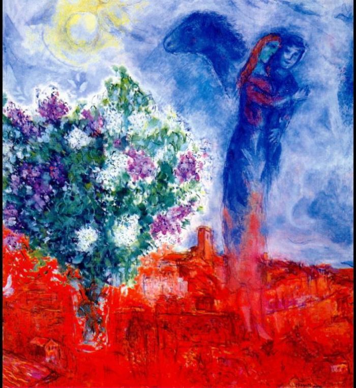 马克·夏加尔 当代各类绘画作品 -  《圣保罗的恋人》