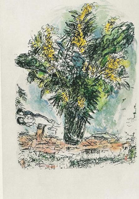 马克·夏加尔 当代各类绘画作品 -  《含羞草版画》