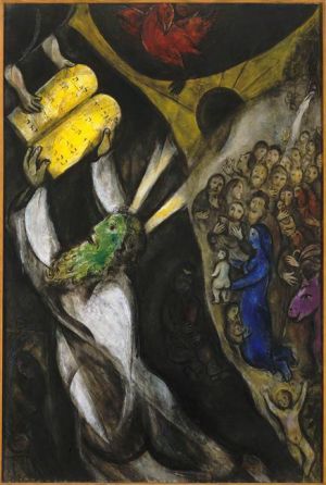 马克·夏加尔的当代艺术作品《摩西接受律法书简,2》