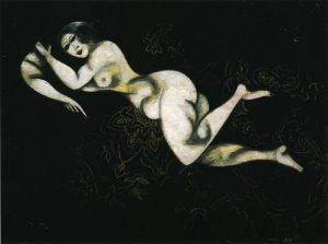 马克·夏加尔的当代艺术作品《裸体躺着》