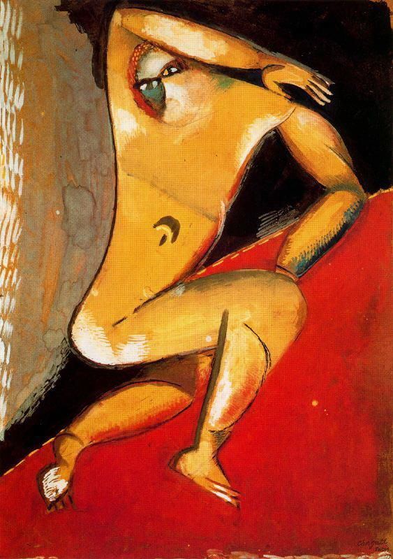 马克·夏加尔 当代各类绘画作品 -  《裸体》