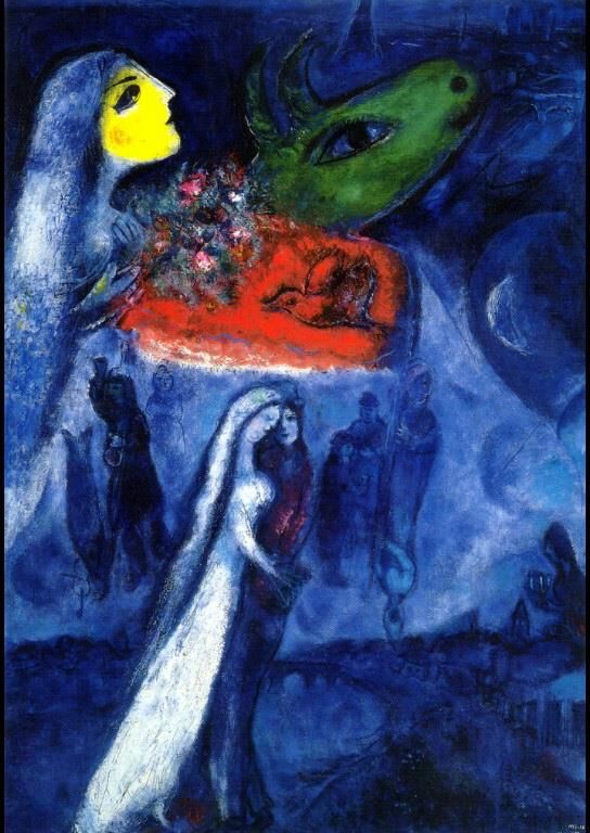 马克·夏加尔 当代各类绘画作品 -  《两岸》