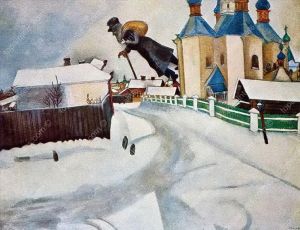 马克·夏加尔的当代艺术作品《维捷别斯克上空》