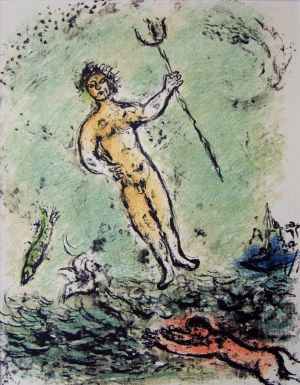 马克·夏加尔的当代艺术作品《波塞冬彩色石版画》