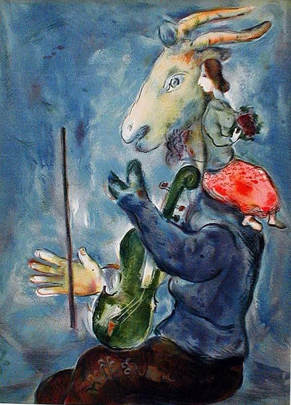 马克·夏加尔 当代各类绘画作品 -  《春天》