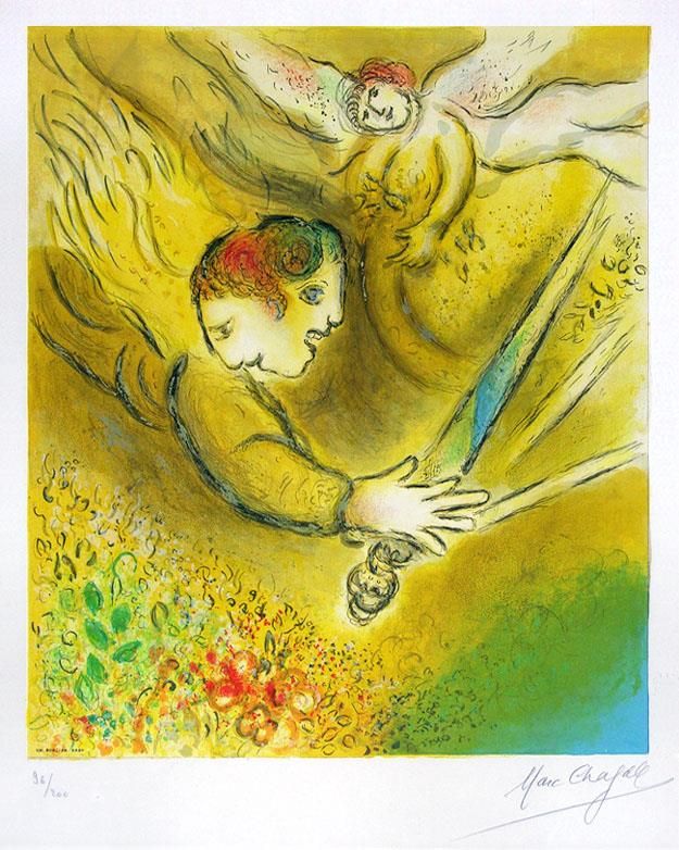 马克·夏加尔 当代各类绘画作品 -  《审判天使版画》