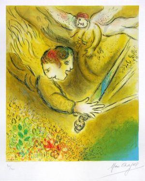 马克·夏加尔的当代艺术作品《审判天使版画》