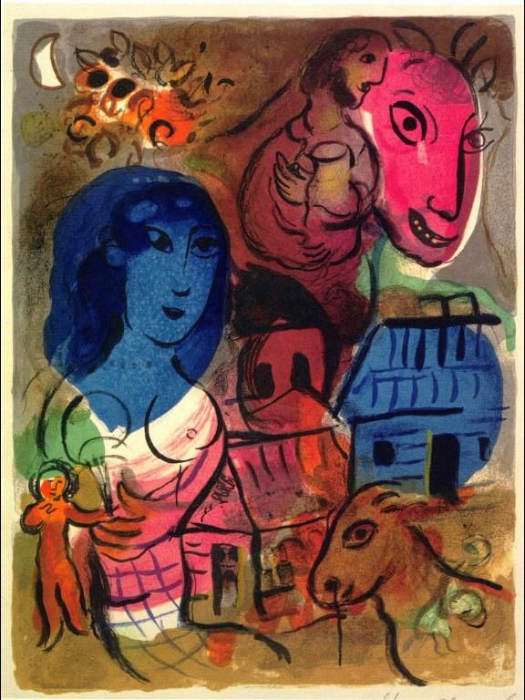 马克·夏加尔 当代各类绘画作品 -  《安提洛巴乘客》