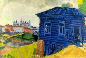 马克·夏加尔的当代艺术作品《蓝屋》