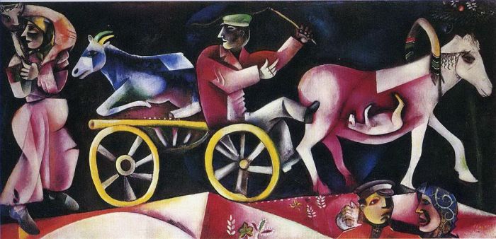 马克·夏加尔 当代各类绘画作品 -  《牛贩子》