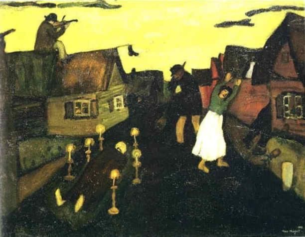 马克·夏加尔 当代各类绘画作品 -  《死人》