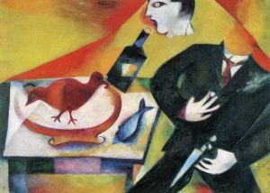 马克·夏加尔的当代艺术作品《酒鬼》