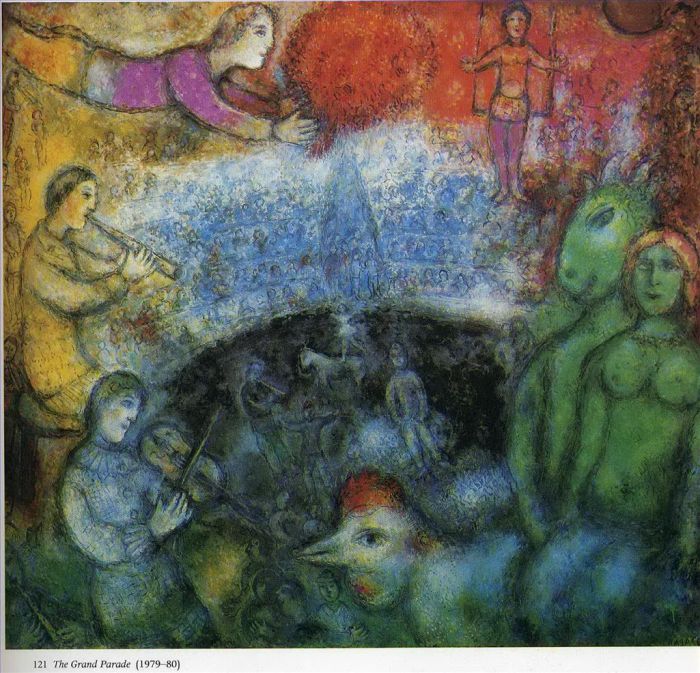 马克·夏加尔 当代各类绘画作品 -  《大游行》