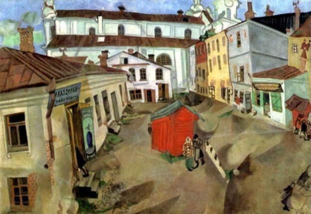 马克·夏加尔 当代各类绘画作品 -  《维捷布斯克市场广场》