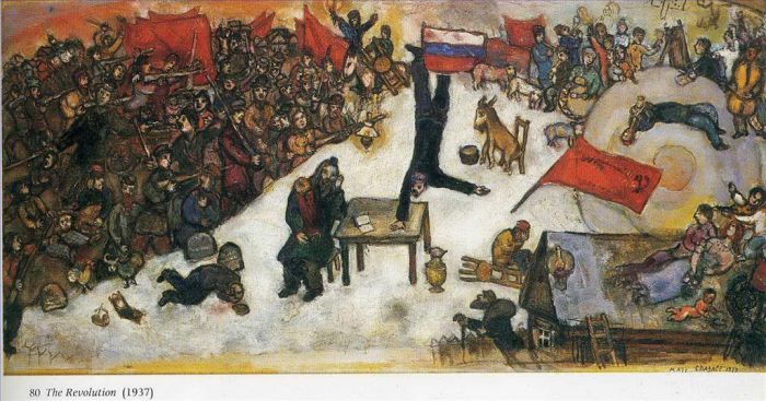 马克·夏加尔 当代各类绘画作品 -  《革命》