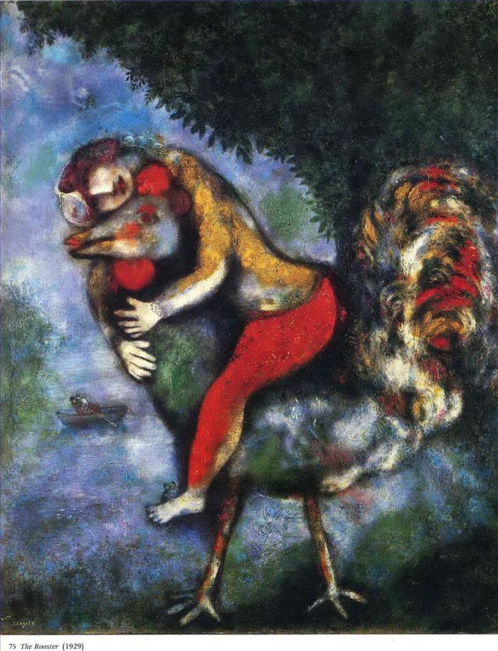 马克·夏加尔 当代各类绘画作品 -  《公鸡》