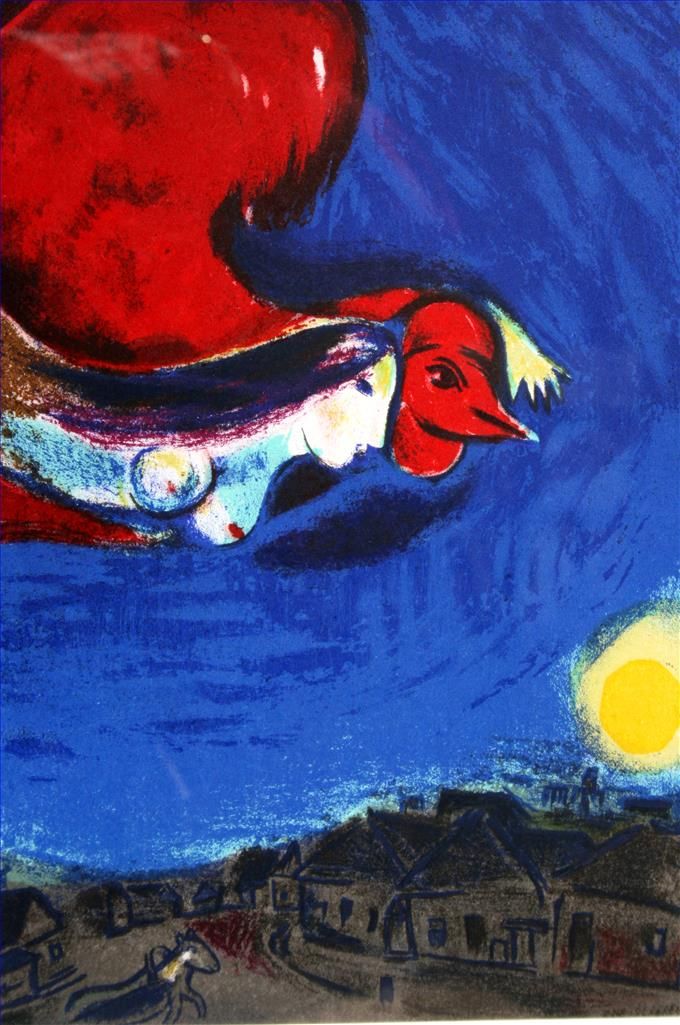 马克·夏加尔 当代各类绘画作品 -  《村庄之夜》