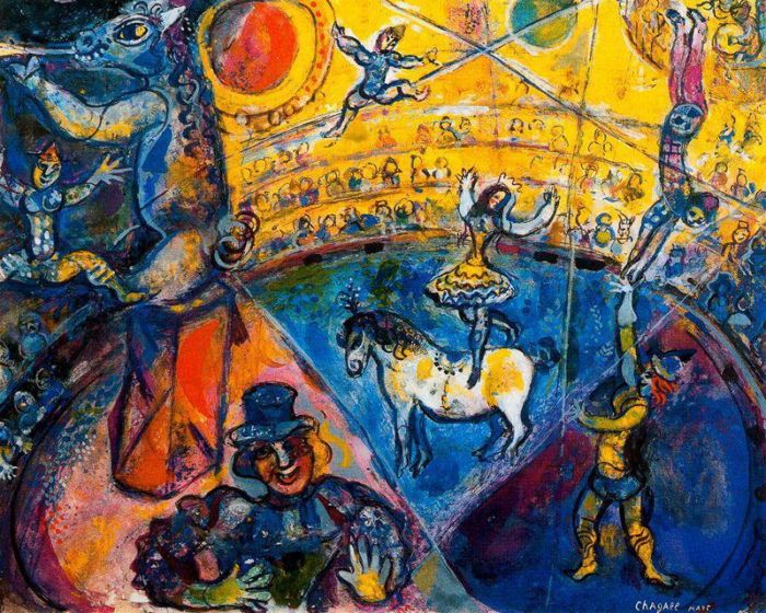 马克·夏加尔 当代各类绘画作品 -  《马戏团》