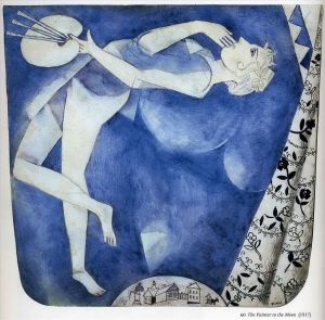 马克·夏加尔的当代艺术作品《去月球的画家》
