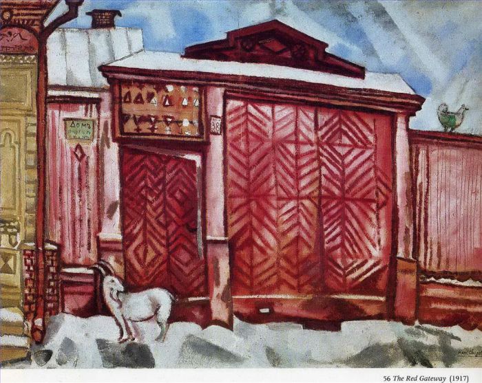 马克·夏加尔 当代各类绘画作品 -  《红色门户》