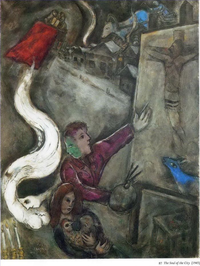 马克·夏加尔 当代各类绘画作品 -  《城市的灵魂》