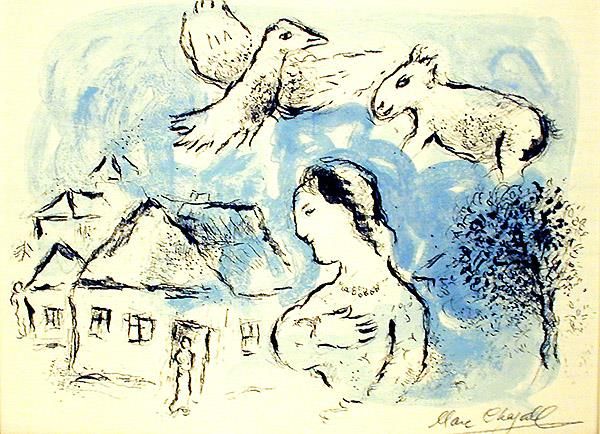 马克·夏加尔 当代各类绘画作品 -  《村庄》