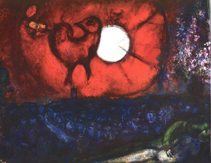 马克·夏加尔 当代各类绘画作品 -  《旺斯之夜》