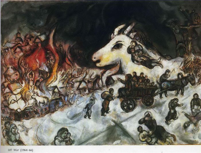 马克·夏加尔 当代各类绘画作品 -  《战争》